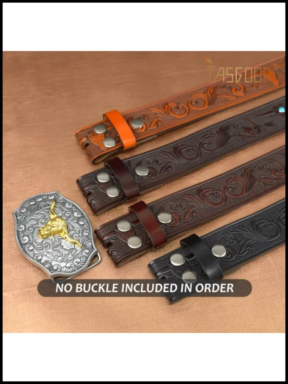 Men's Western Leather Belt Strap without Buckle 1.5
